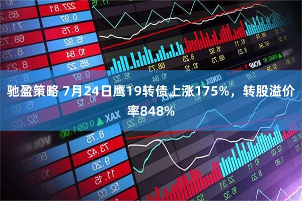 驰盈策略 7月24日鹰19转债上涨175%，转股溢价率848%